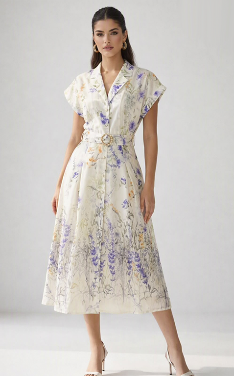 VESTIDO MIDI FLORES RUTH